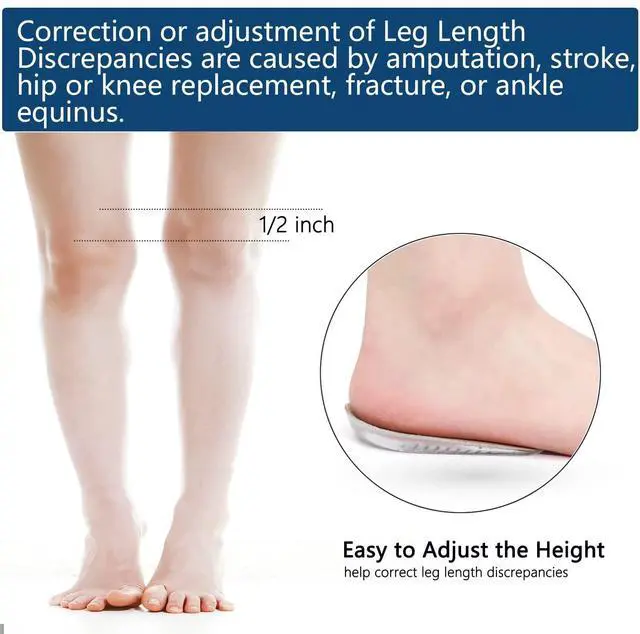 Alt view image 4 of 7 - Heel Lifts, 1/2 Inch Shoe Lift, Gel Heel Raisers for Leg Length Discrepancies, Large Height Increase Insole for Men or Women, Shoe Inserts Comfort Half Foot Pads for Heel Pain - 1 Pair