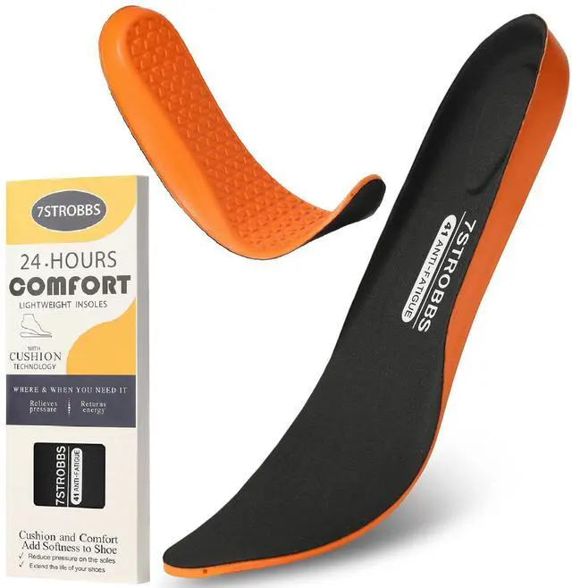 Main image of Cushion Insoles for Mens,Shock Absorbing Gel Shoe Inserts for Foot Pain Relief,Replacement Comfort Inner Soles for Work Boots and All Day StandingBlack-US13