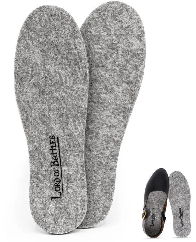 Main image of Wool Felt Insoles for Boots and Shoes, Warm Breathable Felt Shoe Inserts, Winter Insoles for Men and Women (47)