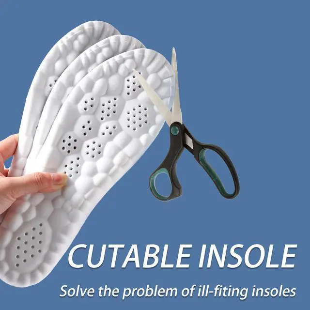 Alt view image 3 of 7 - 4D Cloud Soles for Men Women, Memory Foam Trim-to-Fit Arch Support Insoles for Anti Fatigue, Shock Absorption, Foot Pain Men 9-10/Women 11-12, Comfortable Anti-Fatigue Insoles for Men and Women,