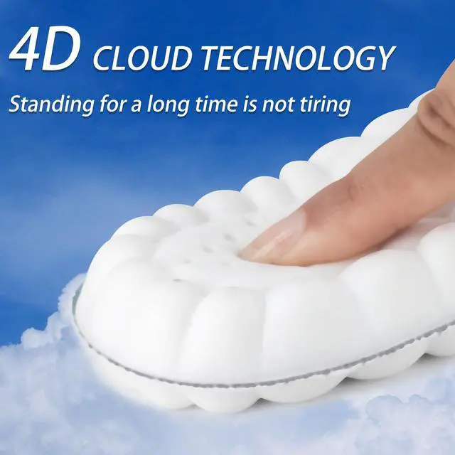 Alt view image 5 of 7 - 4D Cloud Soles for Men Women, Memory Foam Trim-to-Fit Arch Support Insoles for Anti Fatigue, Shock Absorption, Foot Pain Men 9-10/Women 11-12, Comfortable Anti-Fatigue Insoles for Men and Women,