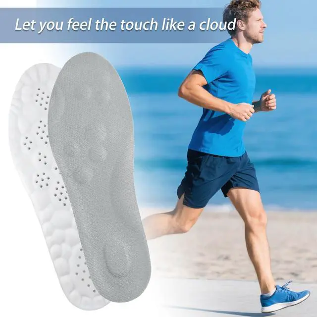 Alt view image 6 of 7 - 4D Cloud Soles for Men Women, Memory Foam Trim-to-Fit Arch Support Insoles for Anti Fatigue, Shock Absorption, Foot Pain Men 9-10/Women 11-12, Comfortable Anti-Fatigue Insoles for Men and Women,