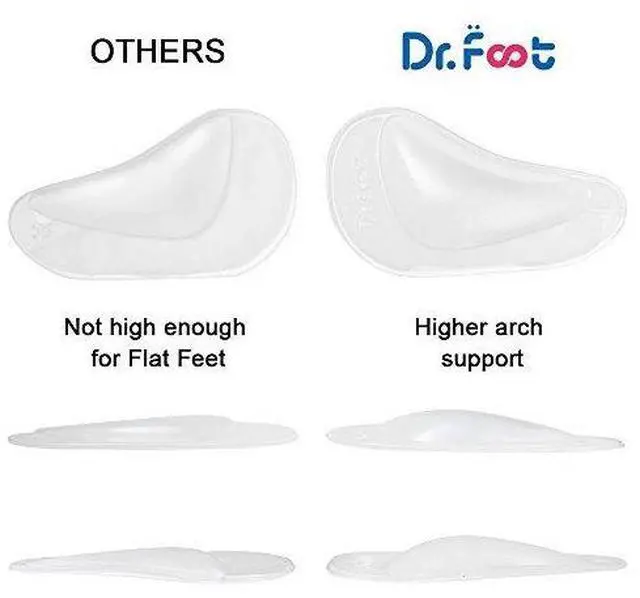 Alt view image 3 of 7 - Arch Support Shoe Insoles for Flat Feet, Gel Arch Inserts for Plantar Fasciitis, Adhesive Arch Pad for Relieve Pressure and Feet Pain (Clear - 2 Pairs, 2 Count (Pack of 1))