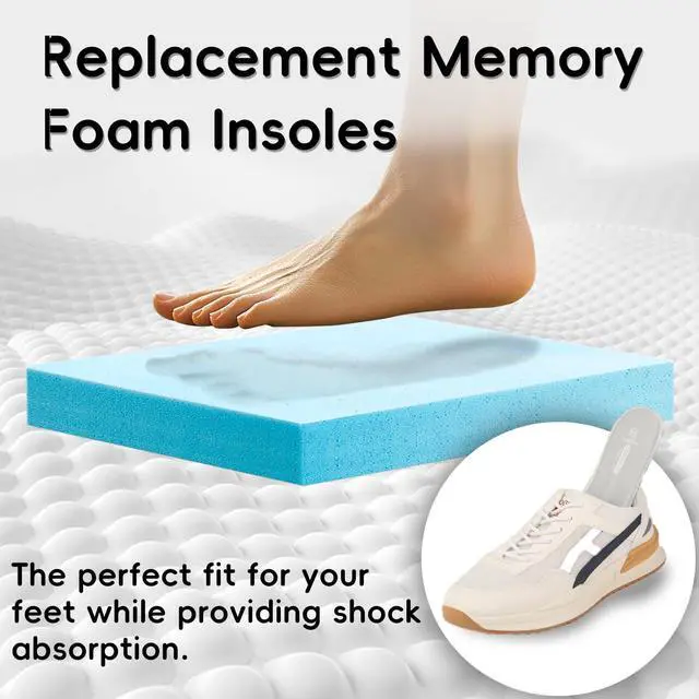 Alt view image 2 of 6 - Memory Foam Insoles for Women Comfort Replacement Shoe Inserts for Women Work Boot,Running Shoes,Hiking Shoes,Sneaker,Cushions Shock Absorbing Inner Soles for Foot Pain Relief,Gray US8
