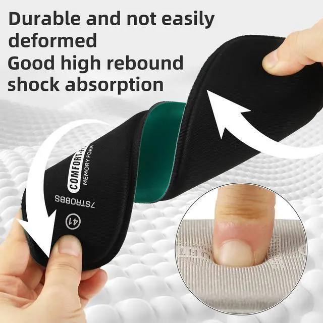 Alt view image 6 of 6 - Memory Foam Insoles for Women Comfort Replacement Shoe Inserts for Women Work Boot,Running Shoes,Hiking Shoes,Sneaker,Cushions Shock Absorbing Inner Soles for Foot Pain Relief,Gray US8