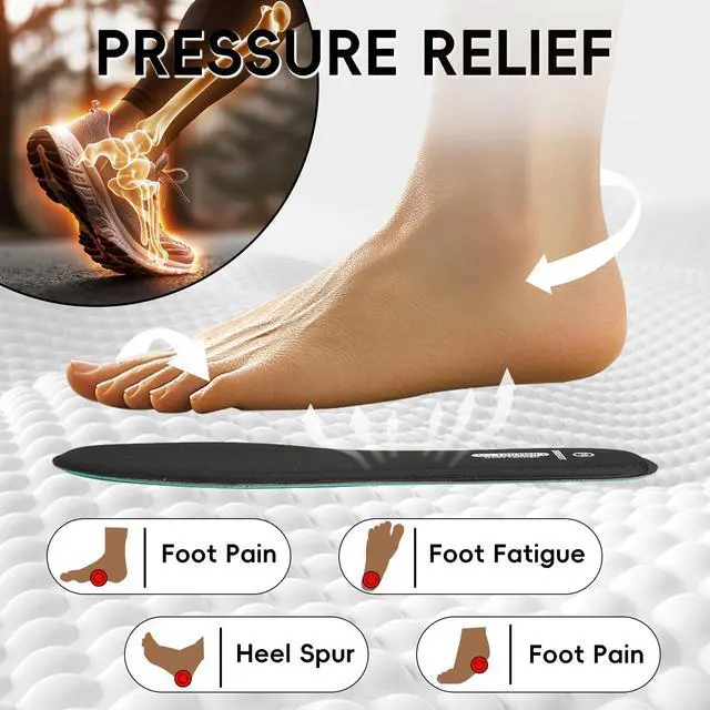 Alt view image 3 of 6 - Memory Foam Insoles for Women Comfort Replacement Shoe Inserts for Women Work Boot,Running Shoes,Hiking Shoes,Sneaker,Cushions Shock Absorbing Inner Soles for Foot Pain Relief,Gray US8