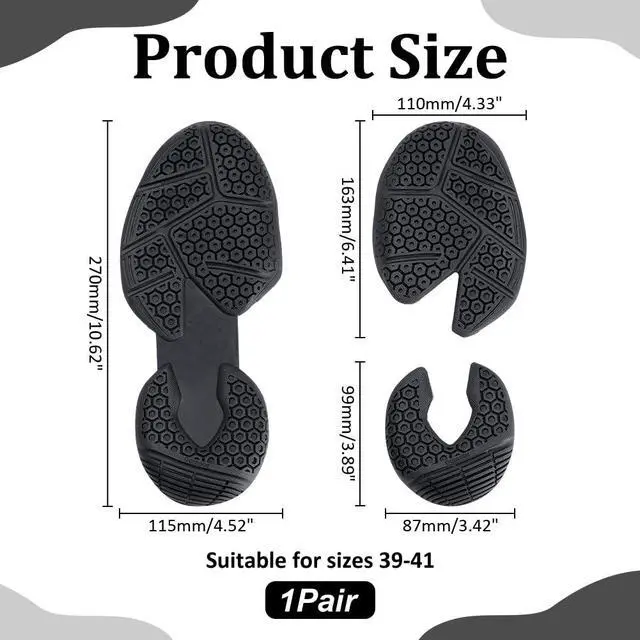 Alt view image 2 of 7 - Shoe Replacement Rubber, No Slip Rubber Full Out Sole 1 Pair Shoe Grips on Bottom of Shoes for DIY Shoes Repair Trimmable Boot Sole Replacement for Sneakers Slippers, 10.6" x 4.5"