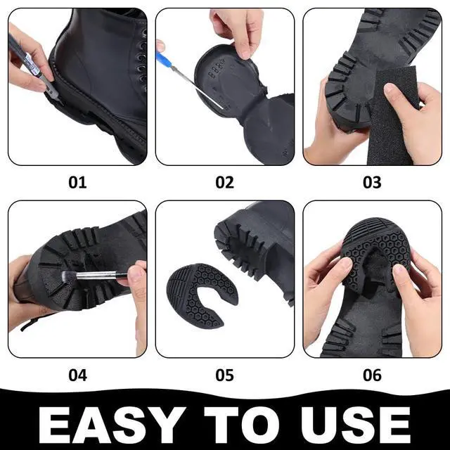 Alt view image 3 of 7 - Shoe Replacement Rubber, No Slip Rubber Full Out Sole 1 Pair Shoe Grips on Bottom of Shoes for DIY Shoes Repair Trimmable Boot Sole Replacement for Sneakers Slippers, 10.6" x 4.5"