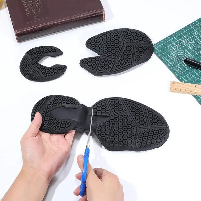 Alt view image 5 of 7 - Shoe Replacement Rubber, No Slip Rubber Full Out Sole 1 Pair Shoe Grips on Bottom of Shoes for DIY Shoes Repair Trimmable Boot Sole Replacement for Sneakers Slippers, 10.6" x 4.5"
