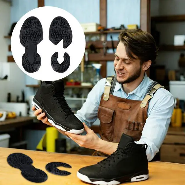 Alt view image 6 of 7 - Shoe Replacement Rubber, No Slip Rubber Full Out Sole 1 Pair Shoe Grips on Bottom of Shoes for DIY Shoes Repair Trimmable Boot Sole Replacement for Sneakers Slippers, 10.6" x 4.5"