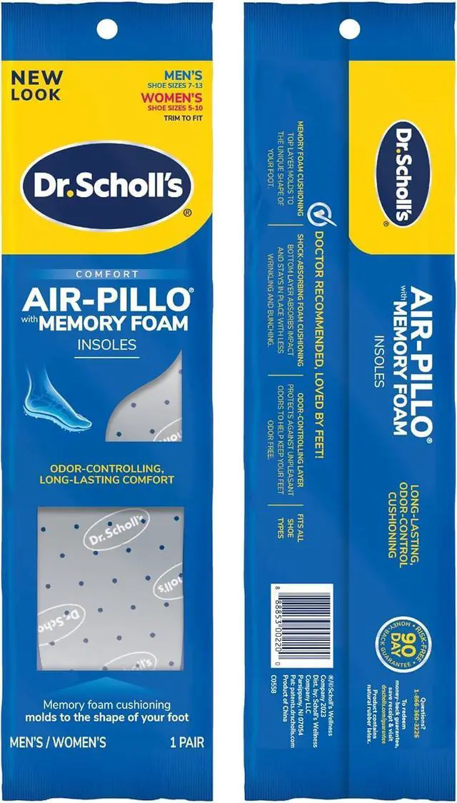 Alt view image 3 of 7 - Air-Pillo Memory Foam Insoles (M 7-13/W 5-10) (Pack of 2)