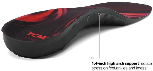Alt view image 4 of 7 - 1.4-Inch High Arch Orthotic Insoles 220+ lbs for Plantar Fasciitis Relief, Shock Absorbing All Day Standing Comfort Flat Feet Work Boot Shoe Inserts with Ventilation Holes for Men & Women