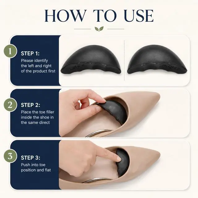 Alt view image 5 of 7 - 3 Pairs Shoe Fillers for Too Big Shoes, Soft Sponge Adjustable Shoes Filler Toe Cushion Fillers Make Shoes Flexible Fit Shoes Cushion Inserts All Day Pain Relief and Comfort for Men Women