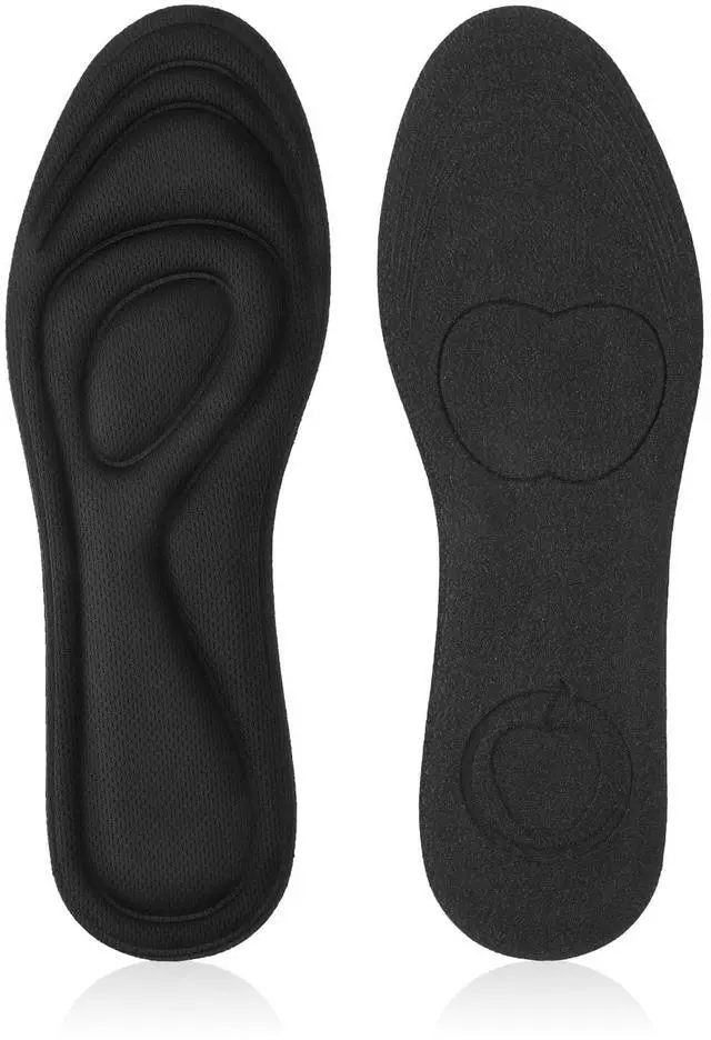 Main image of 2 Pairs Memory Foam Insoles, Full-Foot Responsive Cushioning, Plantar Fasciitis Insoles for Women Man, Orthotic Shoe Inserts Arch Support Inserts for Foot Health (Black, W 7.5-8.5 /M 5.5-6.5)