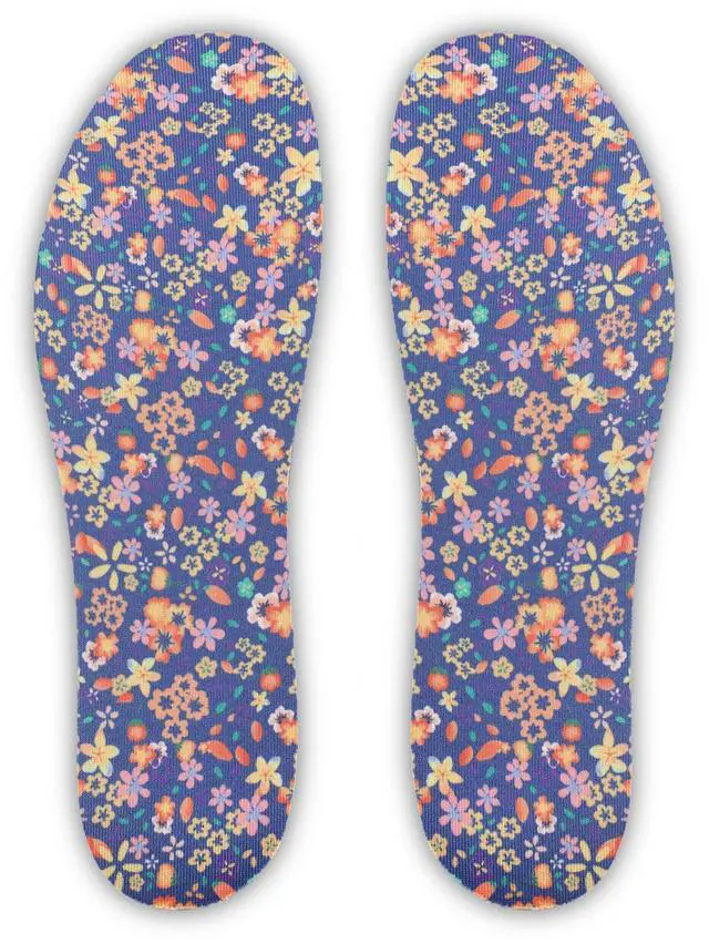 Main image of Womens No Show Socks Anti-Odor Sockless Shoe Inserts Size 6-9 | Thin Shoe Insoles,Breathable,Comfort Barefoot Shoe Liner,Machine Washable,Moisture Control,Cute,Everyday Insole,Floral Print
