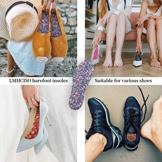 Alt view image 5 of 7 - Womens No Show Socks Anti-Odor Sockless Shoe Inserts Size 6-9 | Thin Shoe Insoles,Breathable,Comfort Barefoot Shoe Liner,Machine Washable,Moisture Control,Cute,Everyday Insole,Floral Print