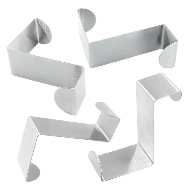 Alt view image 4 of 5 - 6 Pcs Over Cabinet Door Hooks Z-Shaped Hanging Hooks, Dual Head | Drawer Towel Hooks Fits 3/4" and 1-1/2", Stainless Steel Door Hangers Hooks for Kitchen Bathroom Bedroom