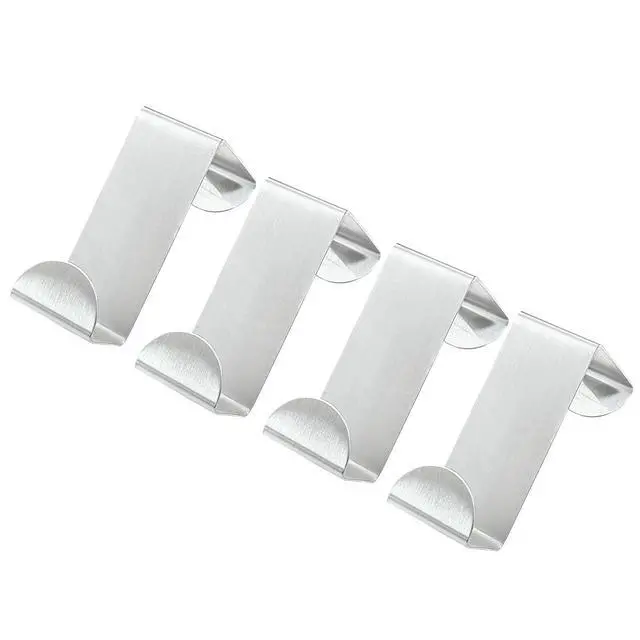 Alt view image 5 of 5 - 6 Pcs Over Cabinet Door Hooks Z-Shaped Hanging Hooks, Dual Head | Drawer Towel Hooks Fits 3/4" and 1-1/2", Stainless Steel Door Hangers Hooks for Kitchen Bathroom Bedroom