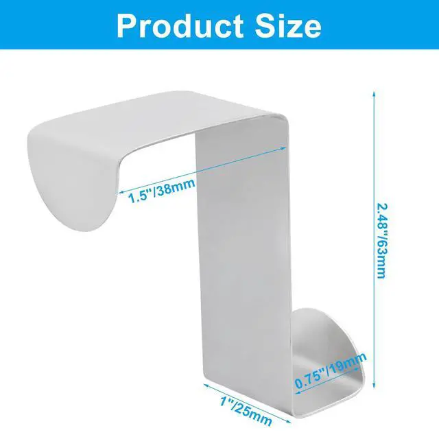 Alt view image 2 of 5 - 5 Pack Stainless Steel S-Shaped Door Hook, Black | Over Cabinet, Double Hook for Hanging Clothes, Hats, Towels, 60x25mm, Works with 20mm & 40mm Openings