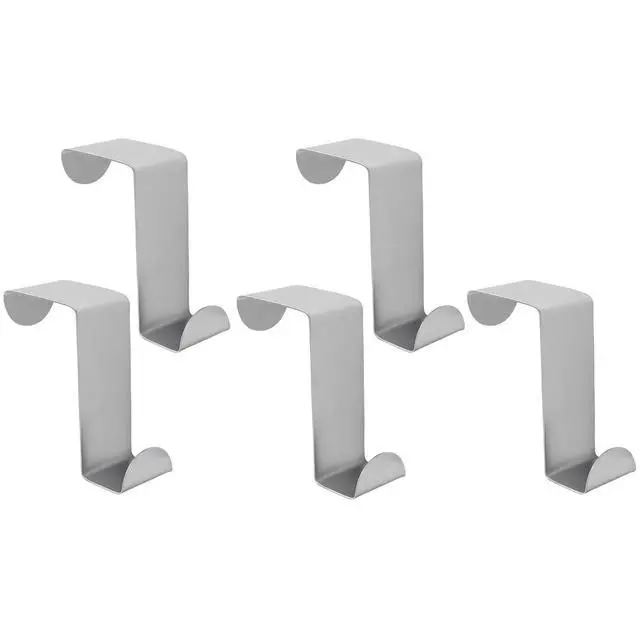 Alt view image 5 of 5 - 5 Pack Stainless Steel S-Shaped Door Hook, Black | Over Cabinet, Double Hook for Hanging Clothes, Hats, Towels, 60x25mm, Works with 20mm & 40mm Openings