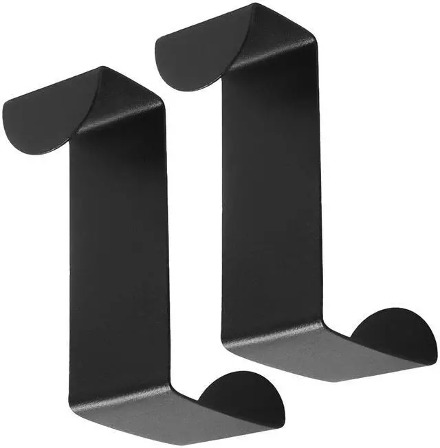 Alt view image 5 of 5 - 2 Pack Stainless Steel Door Hook, Black | Over Cabinet, S-Shaped Double Hook, For Hanging Clothes, Hats, Towels, 60x25mm, Fits 20mm & 40mm Opening