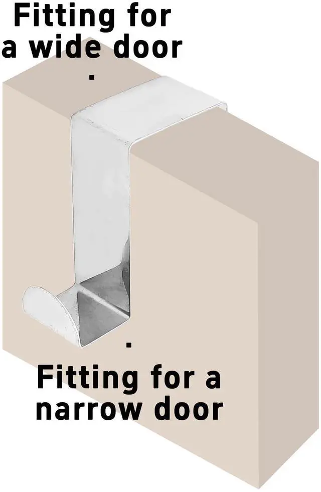 Alt view image 3 of 5 - 2Pcs Over The Door Hooks, Stainless Steel Z-Shaped Dual Head Hangers for Hanging Clothes, Towels, Coats, Hats(Silver)
