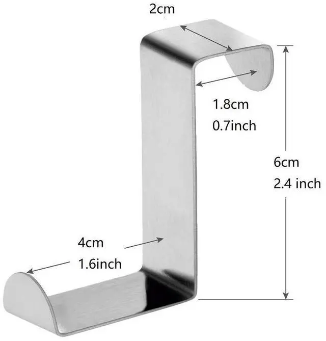 Alt view image 2 of 6 - Over Door Hooks Rack Heavy Duty S/Z Hook, Pack of 6