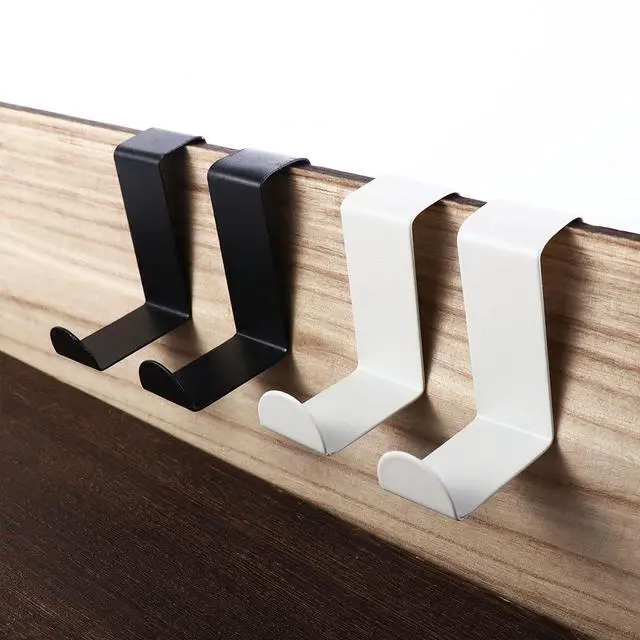 Alt view image 3 of 7 - 2Pcs Stainless Steel Over The Door Hooks,Z Shape Back Door Hook Rack Hanger Organizer for Hanging Clothes,Towels,Coats(Black)