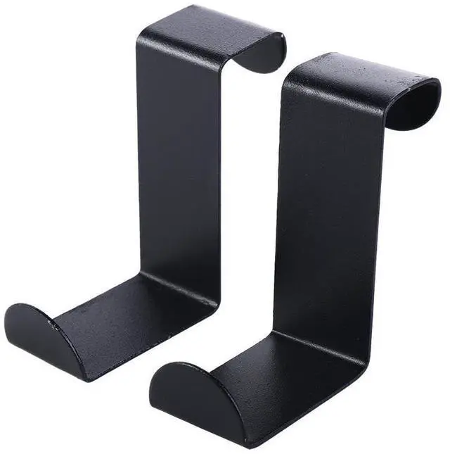 Main image of 2Pcs Stainless Steel Over The Door Hooks,Z Shape Back Door Hook Rack Hanger Organizer for Hanging Clothes,Towels,Coats(Black)