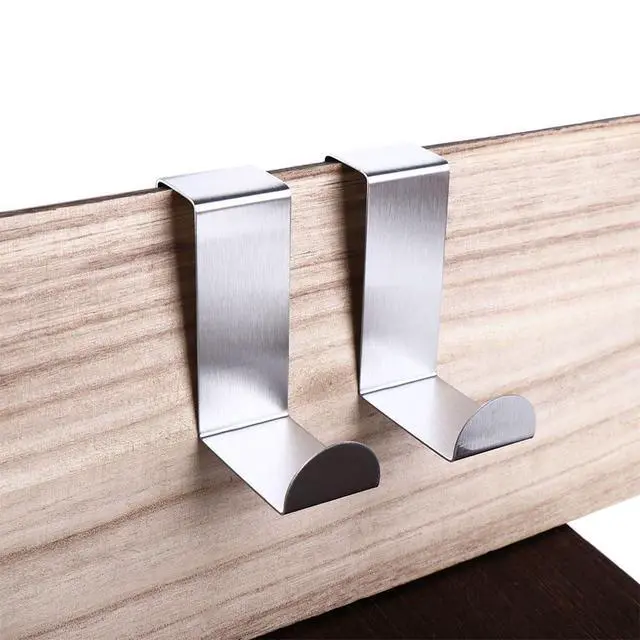 Alt view image 7 of 7 - 2Pcs Stainless Steel Over The Door Hooks,Z Shape Back Door Hook Rack Hanger Organizer for Hanging Clothes,Towels,Coats(Black)