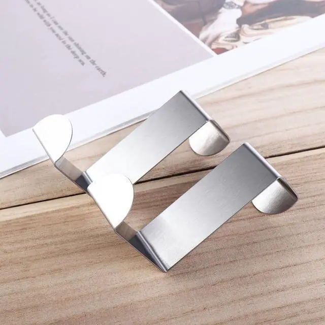 Alt view image 4 of 7 - 2Pcs Stainless Steel Over The Door Hooks,Z Shape Back Door Hook Rack Hanger Organizer for Hanging Clothes,Towels,Coats(Black)
