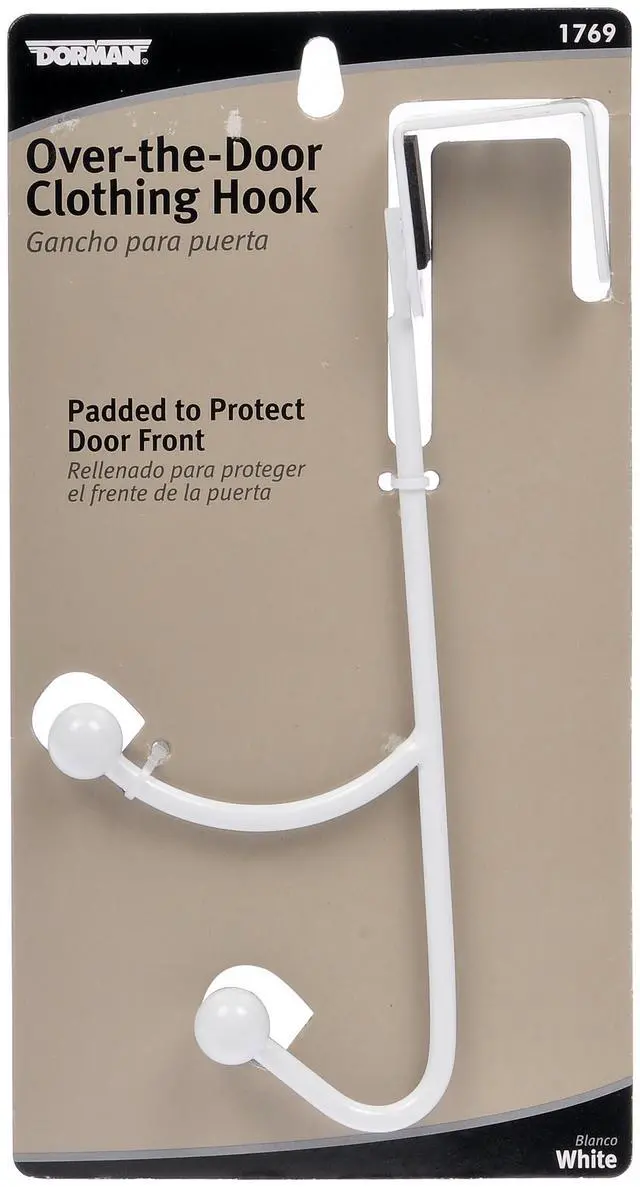Alt view image 2 of 3 - Hardware 4-1769 Over The Door One Double Hook, White