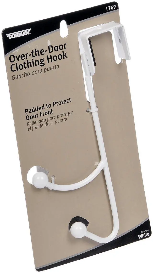 Alt view image 3 of 3 - Hardware 4-1769 Over The Door One Double Hook, White