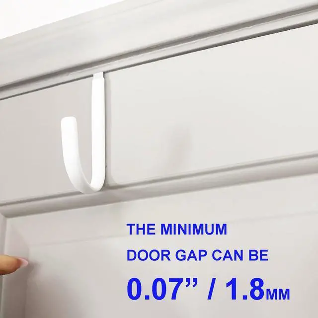 Alt view image 3 of 6 - 4 Pack Over The Door Hooks Organizer | Fit 1-3/8 Thick Doors, Stainless Steel, For Hanging Robes Coats Towels Bags Belt, Dorm Room Essentials