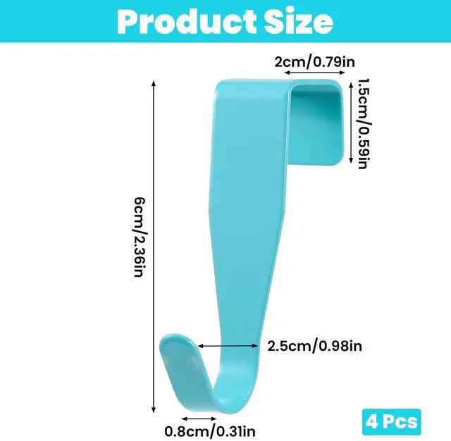 Alt view image 2 of 7 - Over The Door Cabenit Drawer Hooks Carbon Steel Hanger Hook No Drill Cabinet Drawer Organizer Heavy Duty Easy to Install Hook for Hanging Stocking Clothes Towels Kitchen Cabinet Bathroom Door