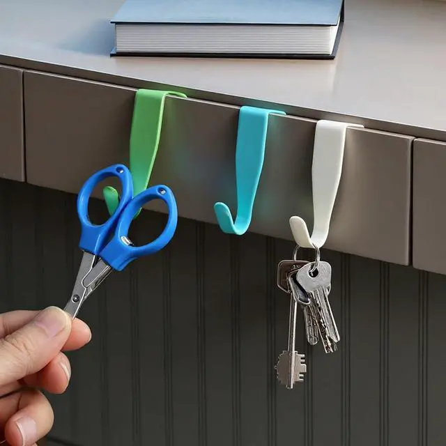 Alt view image 3 of 7 - Over The Door Cabenit Drawer Hooks Carbon Steel Hanger Hook No Drill Cabinet Drawer Organizer Heavy Duty Easy to Install Hook for Hanging Stocking Clothes Towels Kitchen Cabinet Bathroom Door
