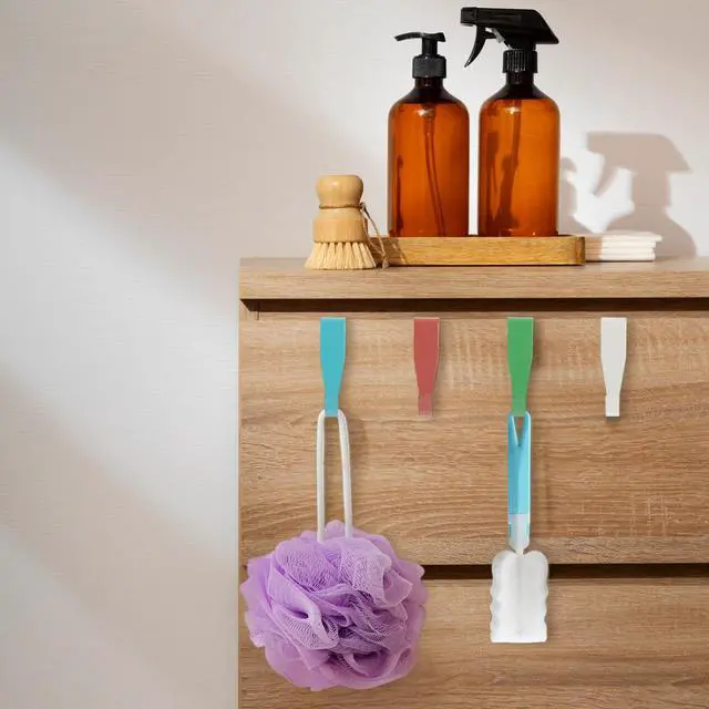 Alt view image 5 of 7 - Over The Door Cabenit Drawer Hooks Carbon Steel Hanger Hook No Drill Cabinet Drawer Organizer Heavy Duty Easy to Install Hook for Hanging Stocking Clothes Towels Kitchen Cabinet Bathroom Door