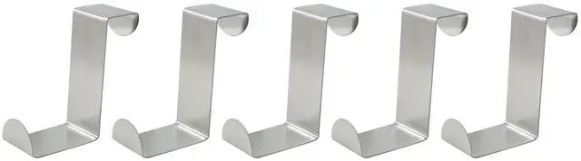 Alt view image 2 of 5 - 5 Pcs Over The Door Hooks, Z-Shaped | Reversible, Sturdy Hanging Hooks, Dual Head Fits 3/4" and 1-3/4" Door Widths, Single Hanger Hook