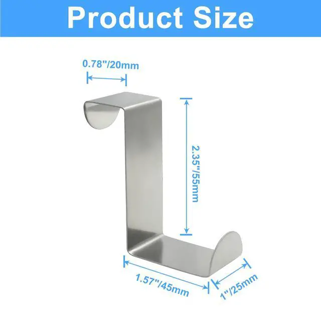 Alt view image 3 of 5 - 5 Pcs Over The Door Hooks, Z-Shaped | Reversible, Sturdy Hanging Hooks, Dual Head Fits 3/4" and 1-3/4" Door Widths, Single Hanger Hook