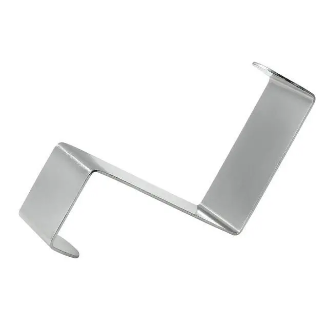 Alt view image 4 of 5 - 5 Pcs Over The Door Hooks Stainless Steel Z-Shaped | Reversible Hanger, Fits 1" and 2" Door Thickness, Heavy Duty, For Towels, Coats, Bags, Robes