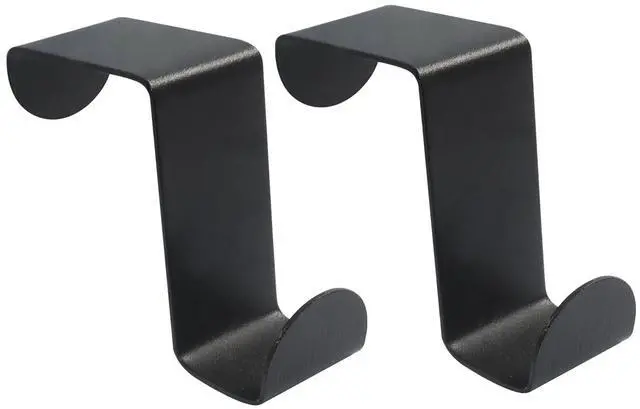 Main image of 2 Pack Over The Hooks, Black | Heavy Duty Stainless Steel, S-Shaped Hangers, No Drill Space Saving, For Bathroom, Closet, Towels, Robes, Hats, Bags