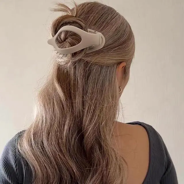 Alt view image 3 of 7 - Flat Hair Clips for Women Girls, 12 Pack Lay Flat Claw Clips, Large Side French Duck Billed Hair Jaw Claw Clip for All Hair Types, Work Daily Trendy Fashion Styling Gifts Hair Clip Brown
