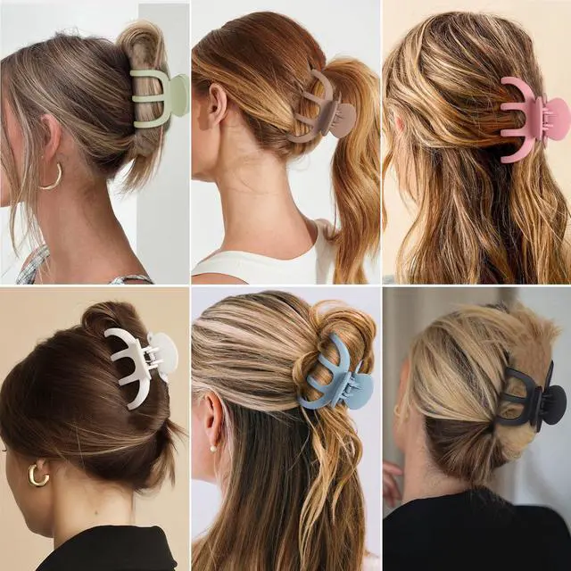 Alt view image 6 of 7 - Hair Clips for Women 3.5 Inch Medium Hair Claw Clips for Girls Thin Thick Hair Matte Banana Jaw Clips Hair Accessories for Women (Light Colorful)