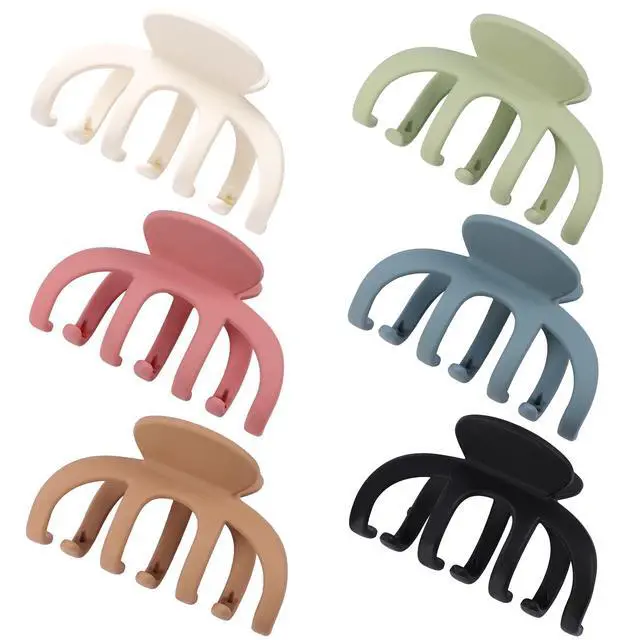 Alt view image 7 of 7 - Hair Clips for Women 3.5 Inch Medium Hair Claw Clips for Girls Thin Thick Hair Matte Banana Jaw Clips Hair Accessories for Women (Light Colorful)
