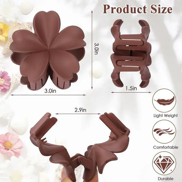 Alt view image 3 of 7 - 6 Pcs Flower Hair Claw Clips for Women & Girls Hawaiian Styles Hair Accessories