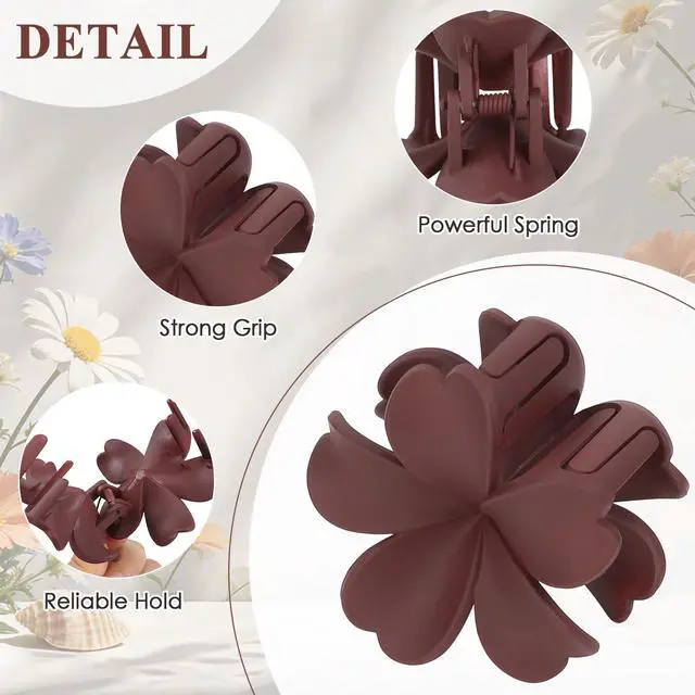 Alt view image 4 of 7 - 6 Pcs Flower Hair Claw Clips for Women & Girls Hawaiian Styles Hair Accessories