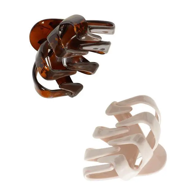 Alt view image 4 of 5 - SlideProof Octopus Large Claw Clips, 2 Ct, Neutral Tones, Secure Grip Accessories for Women & Men, Hair Styling Accessories for All Occasions, Claw Clips for Thick Hair