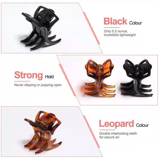 Alt view image 2 of 7 - 4-Piece Medium Hair Claw Clips for Women-Versatile Small Claw Clips for Thin & ThickHair, 2 Stylish Designs (Flower shape & JawClips),Perfect Hair Accessories for Women & Girls