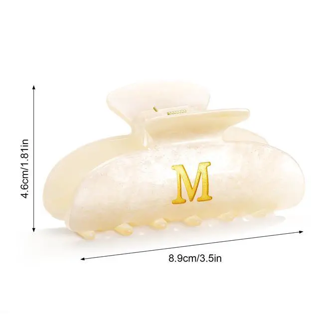 Alt view image 4 of 7 - Hair Claw Clips for Women, Birthday Gift Initial Elegant Hair Clips for Teen Girl, Glitter Claw Clip for Thick Thin Hair, Bridesmaid Gifts, Letter M