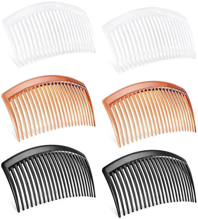 Main image of 6PCS 3.15IN Hair Side Comb with 3 Colors, Professional Barber Comb for Styling and Grooming, French Combs for Wedding, Dating and More